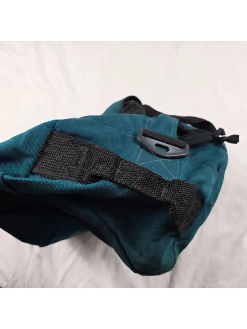 Vintage Eddie Bauer Small Blue Black Nylon Duffel Bag Outdoor Gear Made In USA